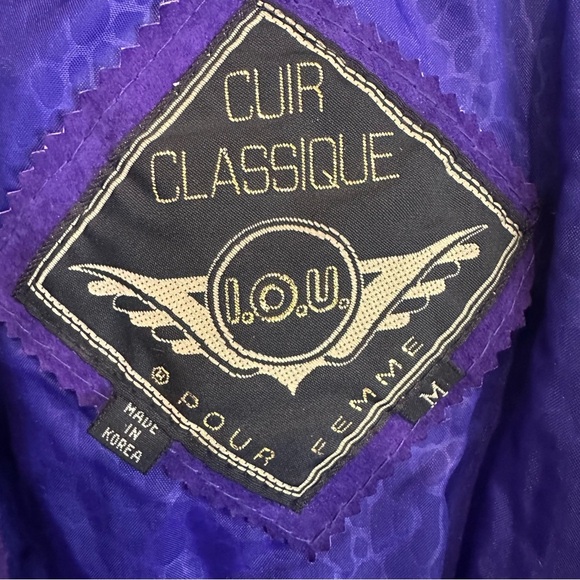 Vintage Purple Leather Fringe Jacket - Picture 11 of 16